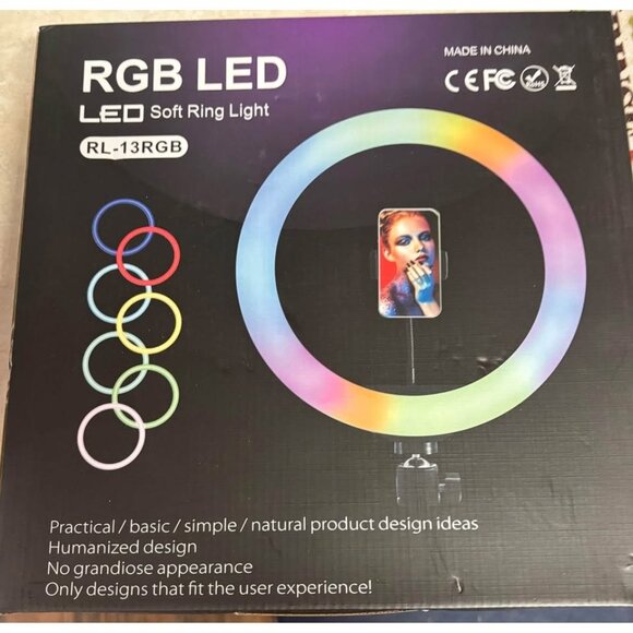 RGB LED Soft Ring Light RL-13RGB With Adjustable Tripod Stand For Phones - Picture 1 of 2